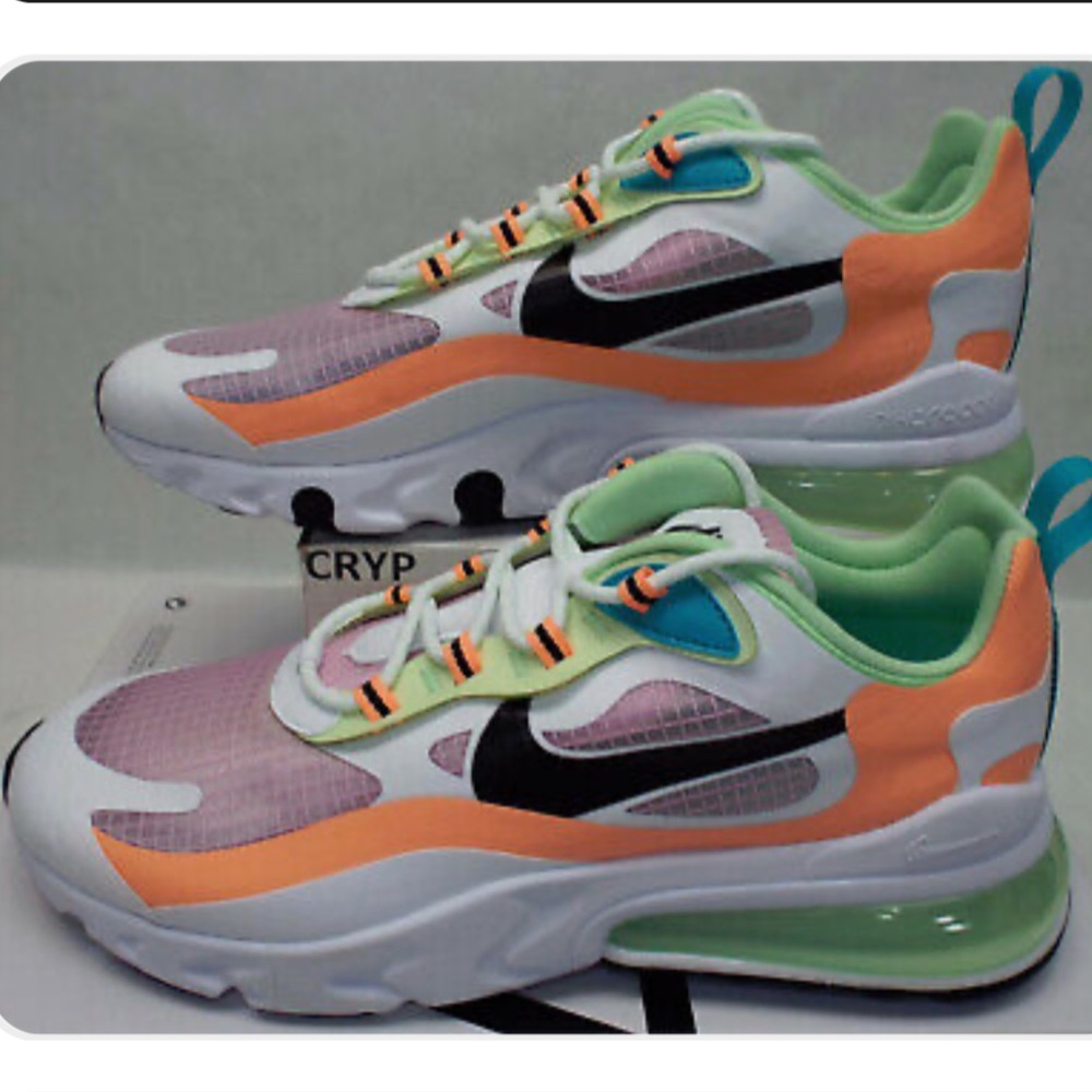 Nike Women's Air Max Sneakers in White, Orange, and Green